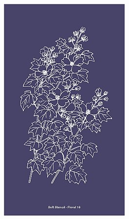 Floral 16 - stencil - 25 x 16 cm