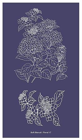Floral 17 - stencil - 25 x 16 cm