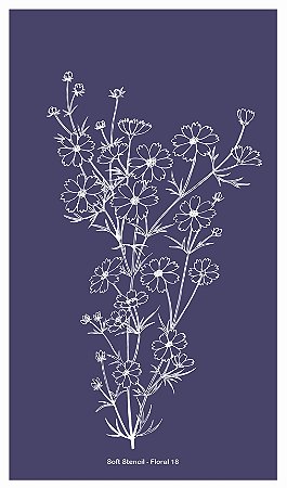 Floral 18 - stencil - 25 x 16 cm
