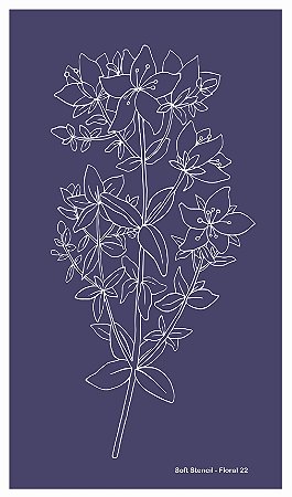 Floral 22 - stencil - 25 x 16 cm