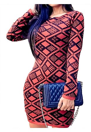 vestido de tricot curto inverno