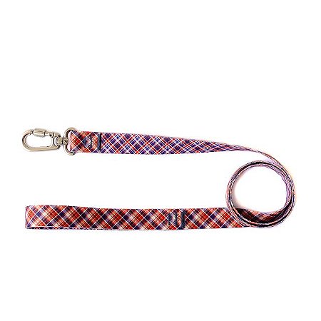 Guia de passeio para cachorro PLAID - vermelho e azul - WALKIEDOG