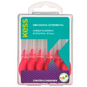 MINI ESCOVA INTERDENTAL KESS CILINDRICA EXTRAFINA 3 MM COM 6