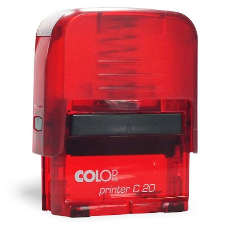 Carimbo automático print20 com detalhe transparente marca colop já personalizado