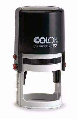 Carimbo automático redondo R50 marca colop impressão 50x50 mm