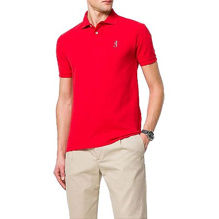 Camisa Polo Vermelha Piquet Duplo Jon Cotre