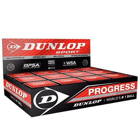 Caixa de Bola de Squash Dunlop PROGRESS 1 ponto VERMELHO
