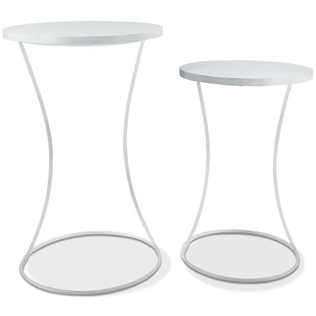 Conjunto Mesa De Canto Perla - Branca/Branco