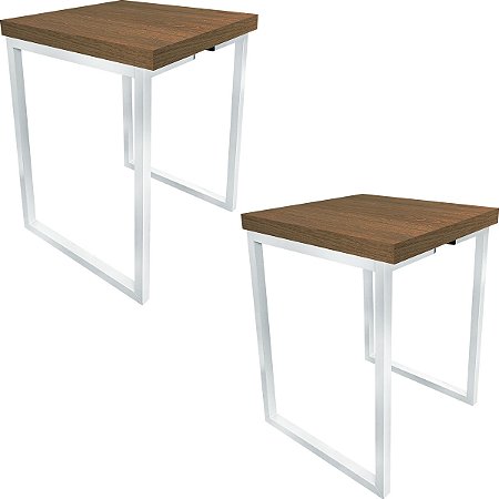 Kit 2 Bancos Nova York - Branco/Villandry