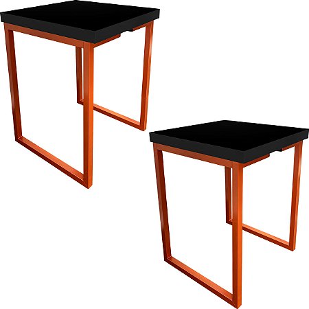 Kit 2 Bancos Nova York - Cobre/Preto