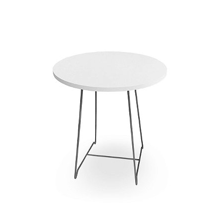 Mesa de Canto Amsterdã Alta - Prata/Branco