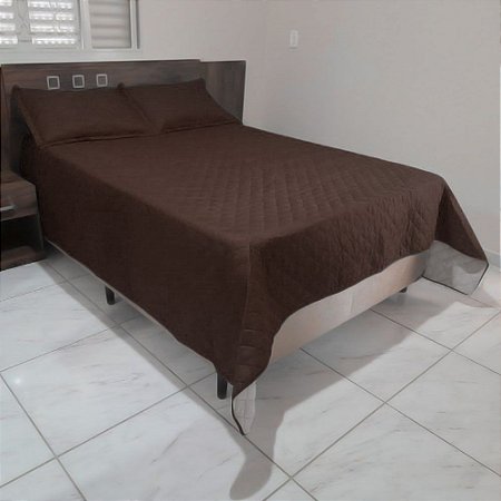 Conjunto Cobre Leito E Fronhas Milão 2,50m x 2,40m - Tabaco