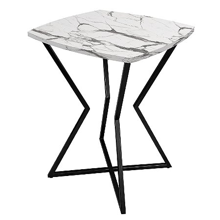 Mesa de Canto Lateral Alta Quadrada para Sala Austria - Preto/Vulcano
