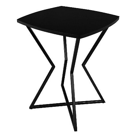 Mesa de Canto Lateral Alta Quadrada para Sala Austria - Preta/Preto