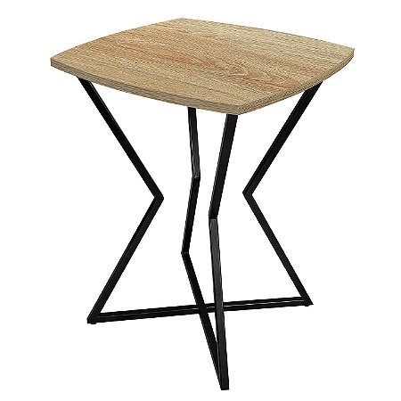 Mesa de Canto Lateral Alta Quadrada para Sala Austria - Preto/Jade