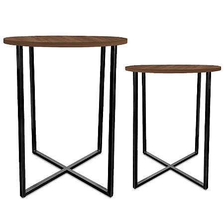 Mesa De Canto Dupla Gana - Preto/Villandry