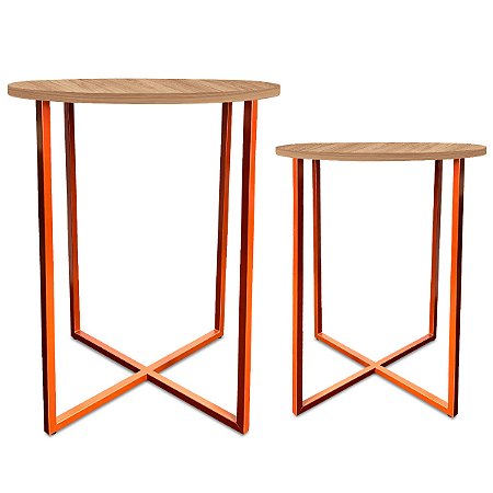 Mesa De Canto Dupla Gana - Cobre/Jade