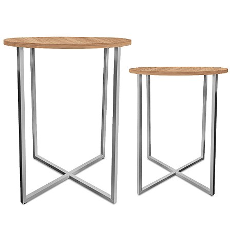 Mesa De Canto Dupla Gana - Prata/Jade