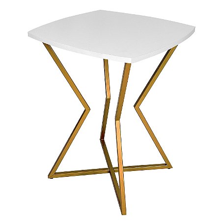 Mesa de Canto Austria - Dourado/Branco