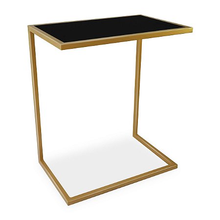 Mesa de Apoio para Sofá Belfast - Dourado/Preto