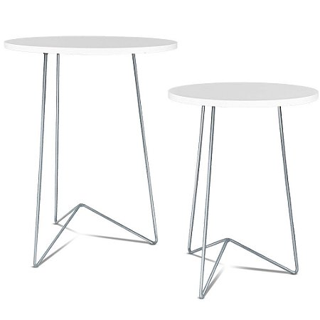 Mesa Lateral Athenas - Prata/ Branca