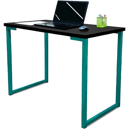 Mesa para Escritório Escrivaninha Estilo Industrial Nova York Mdf 120cm - Verde e Preto