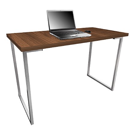Mesa para Escritório Escrivaninha Estilo Industrial Nova York Mdf 120cm - Prata e Villandry