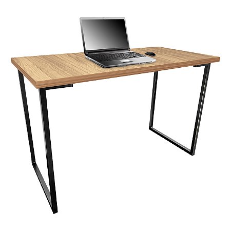 Mesa para Escritório Escrivaninha Estilo Industrial Nova York Mdf 100cm - Preta e Jade