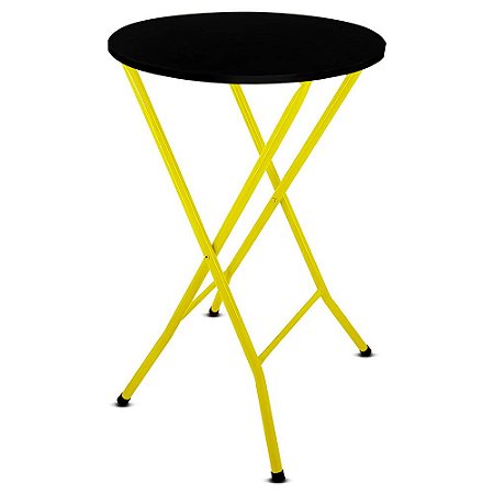 Mesa Bistrô Alta Dobrável Miami para Cozinha Bar com Tampo MDF - Amarelo e Preto