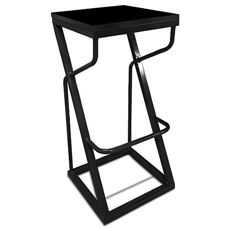 Banco Alto Industrial Banqueta German Balcão Área Gourmet Cozinha - Preto e Preto