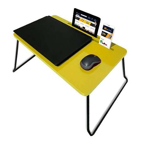 Suporte Mesa Multiuso Classic para Notebook Dobrável Amarelo