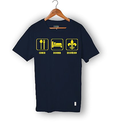 Camiseta Comer Dormir Escoteiro - Gilwell Store - Camisetas com Motivos  Escoteiro
