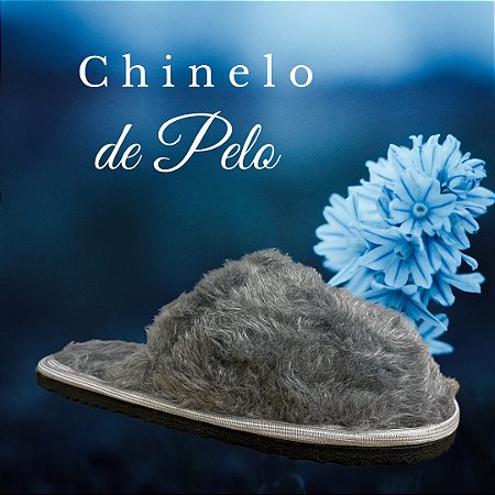 Chinelo de quarto com pelo