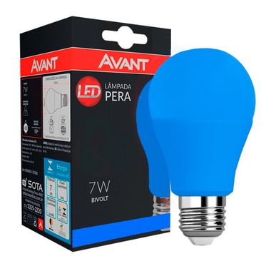 Lâmpada LED Bulbo 7W Residencial Azul Bivolt E27 | Inmetro