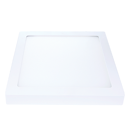 Luminária Plafon 24W LED Sobrepor Quadrado Branco Frio