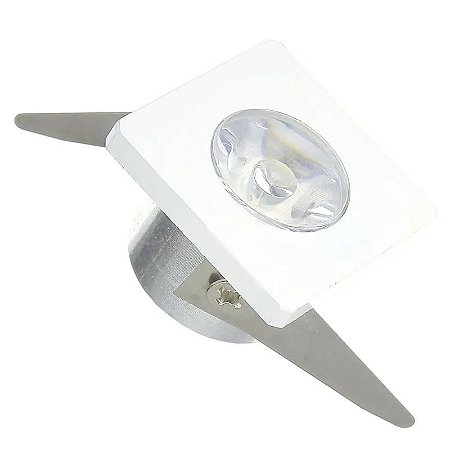 Spot LED COB 1W Quadrado Embutir Branco Frio