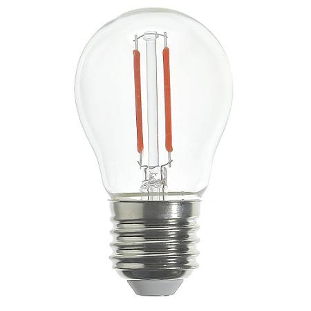 Lâmpada LED Bolinha Filamento E27 2w Vermelha | Inmetro
