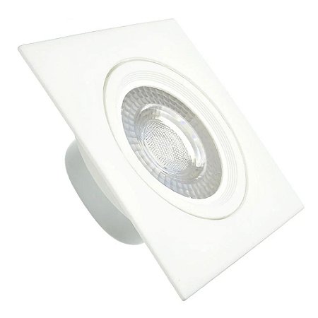 Spot LED 7W SMD Embutir Quadrado Branco Neutro Branco