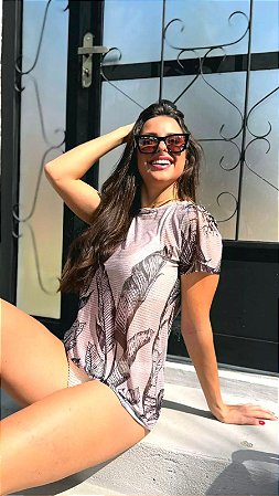 T-shirt tule Coqueiro Cinza