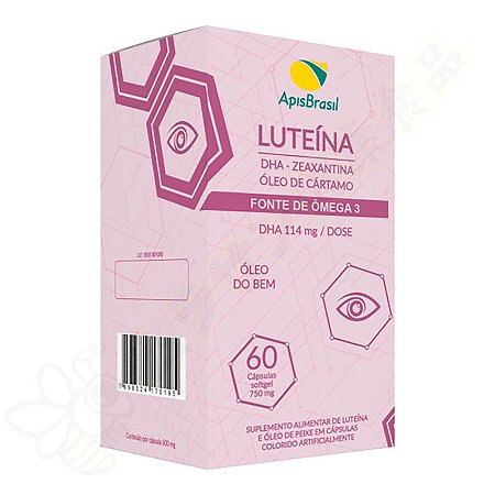 Luteína com DHA + Zeaxantina + Óleo de Cártamo 750mg Softgel c/60 - Apis Brasil