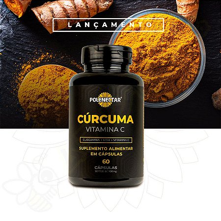 Curcuma + MSM + Vitamina C em Cápsulas c/60 - Polenectar