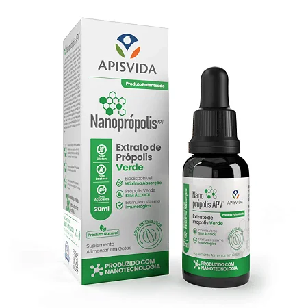 Nanoprópolis Extrato de Própolis Verde 20ml - Apis Vida