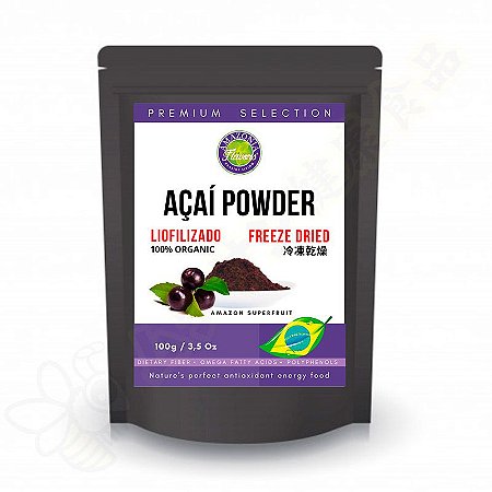 Açaí em Pó 100% Liofilizada Orgânica 100g Açaí Powder Original - Amazonia Flavors®
