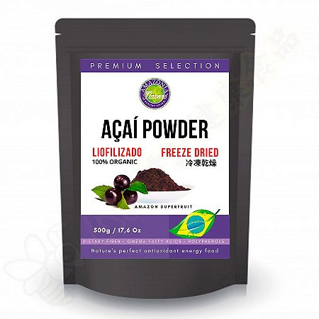 Açaí em Pó 100% Liofilizada Orgânica 500g Açaí Powder Original - Amazonia Flavors®