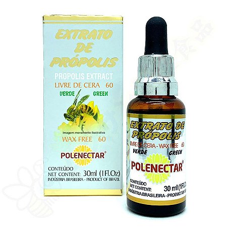 Extrato de Própolis Verde Wax Free 60 30ml - Polenectar