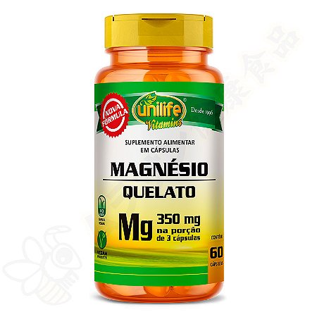 Magnésio Quelato (Bisglicinato) em cápsulas c/60 - Unilife