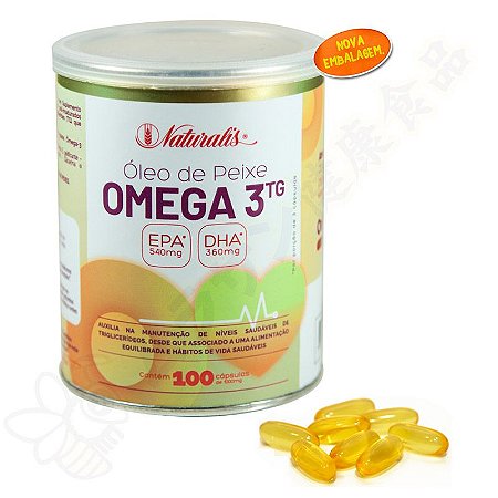 Óleo de Peixe Omega-3 100 Cápsulas 100% TG - Naturalis