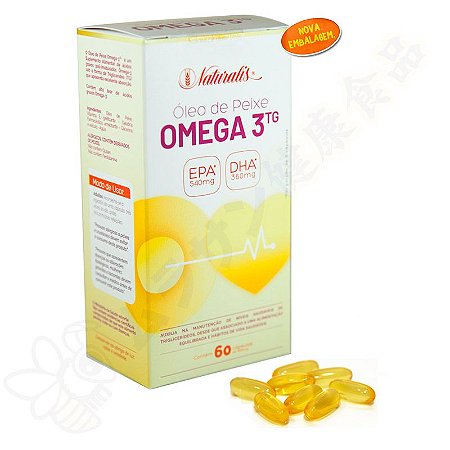 Óleo de Peixe Omega-3 60 Cápsulas 100% TG - Naturalis