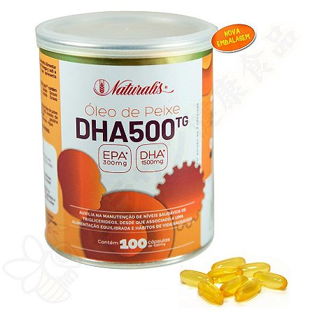 Omega-3 DHA 500 c/100 Cápsulas 100% TG - Naturalis