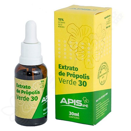 Extrato de Própolis Verde 30 Low Wax 15% 30ml - Apis Ipe